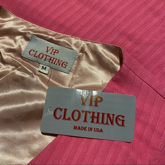 VIP Clothing Men’s Casual Vest w/ Blk/Gry Embroidery & Rhinestones Size M - Picture 4 of 5